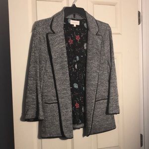Stitchfix gray marl knit blazer w/ floral lining